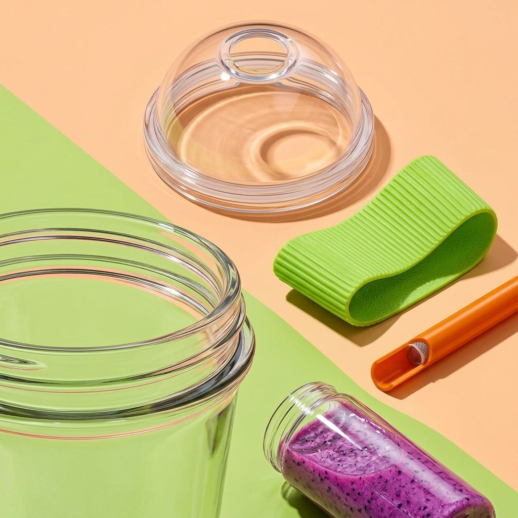 Neon Lime Smoothie Cup with Dome Lid & Straw